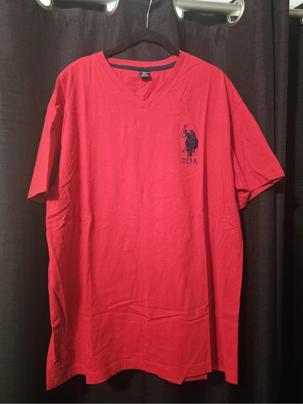 U.S. Polo Assn. Men's Red V-Neck Tee XL